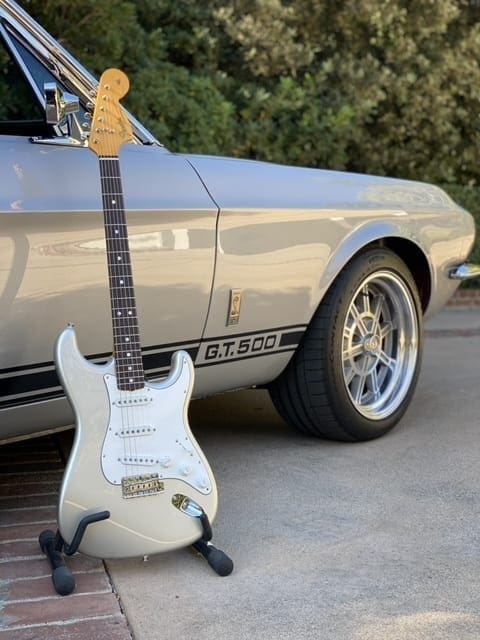 Renowned Los Angeles guitarist, Jason Sinay, celebrates his 1967 Revology Shelby GT500