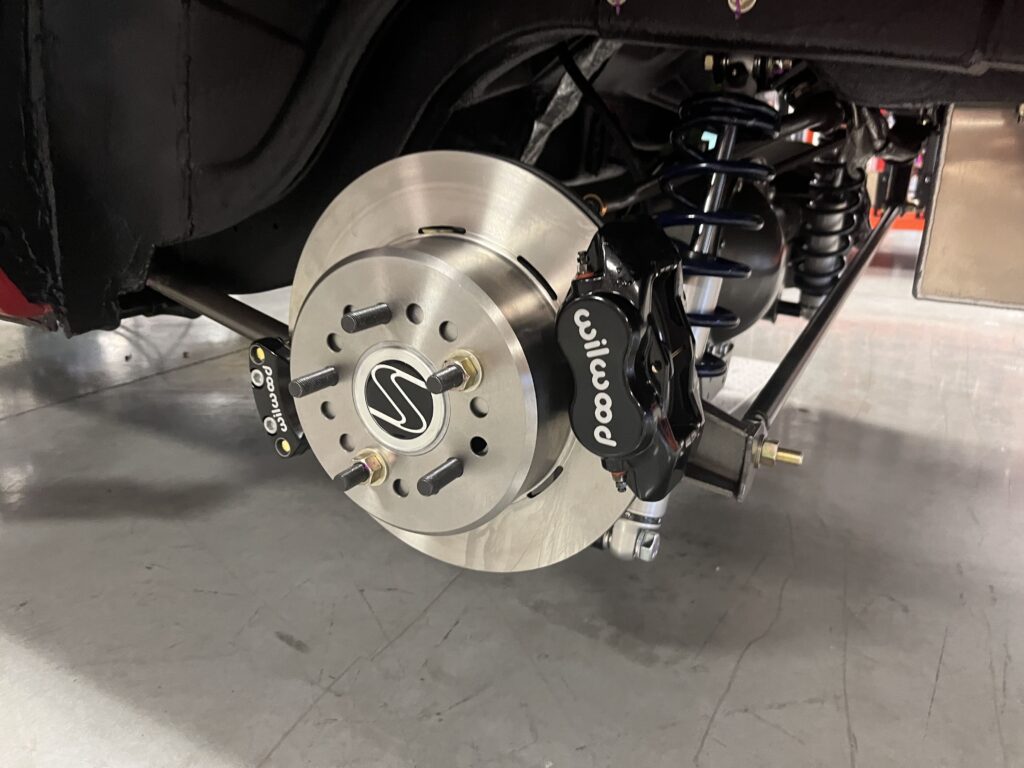 A close-up of a 1967 Mustang GT / GTA 2+2 Fastback performance brake