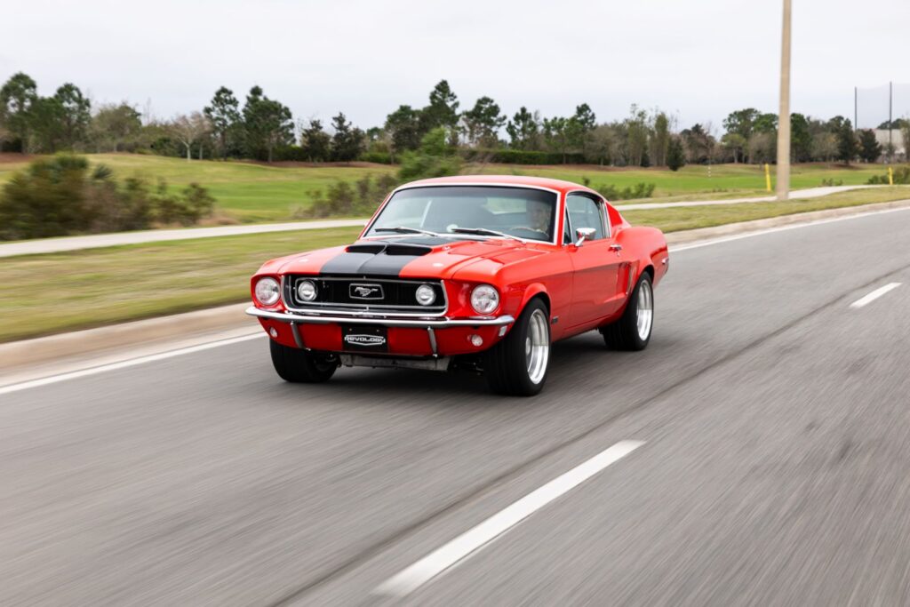 1968 Mustang GT Cobra Jet Rolling Front Low Angle 37