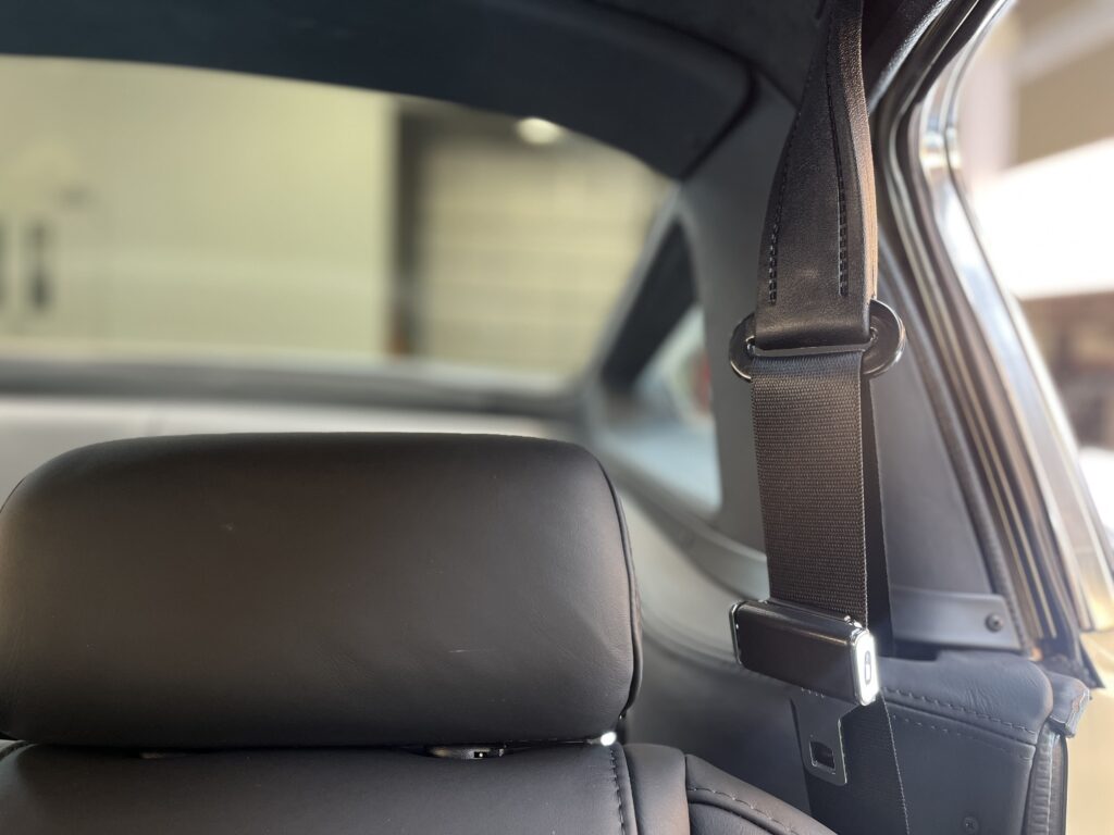 Three point front seat belt for 1967 Mustang GT / GTA 2+2 Fastback.